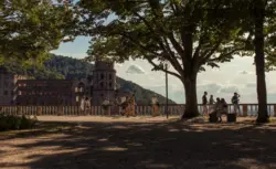 Heidelberger Promenade am Schloss im Sommer