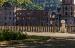 Braut am Heidelberger Schloss