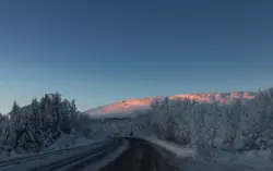 Das letzte Licht eines Novembertages in Norwegen