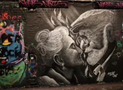 Graffitikunst im Tunnel von London